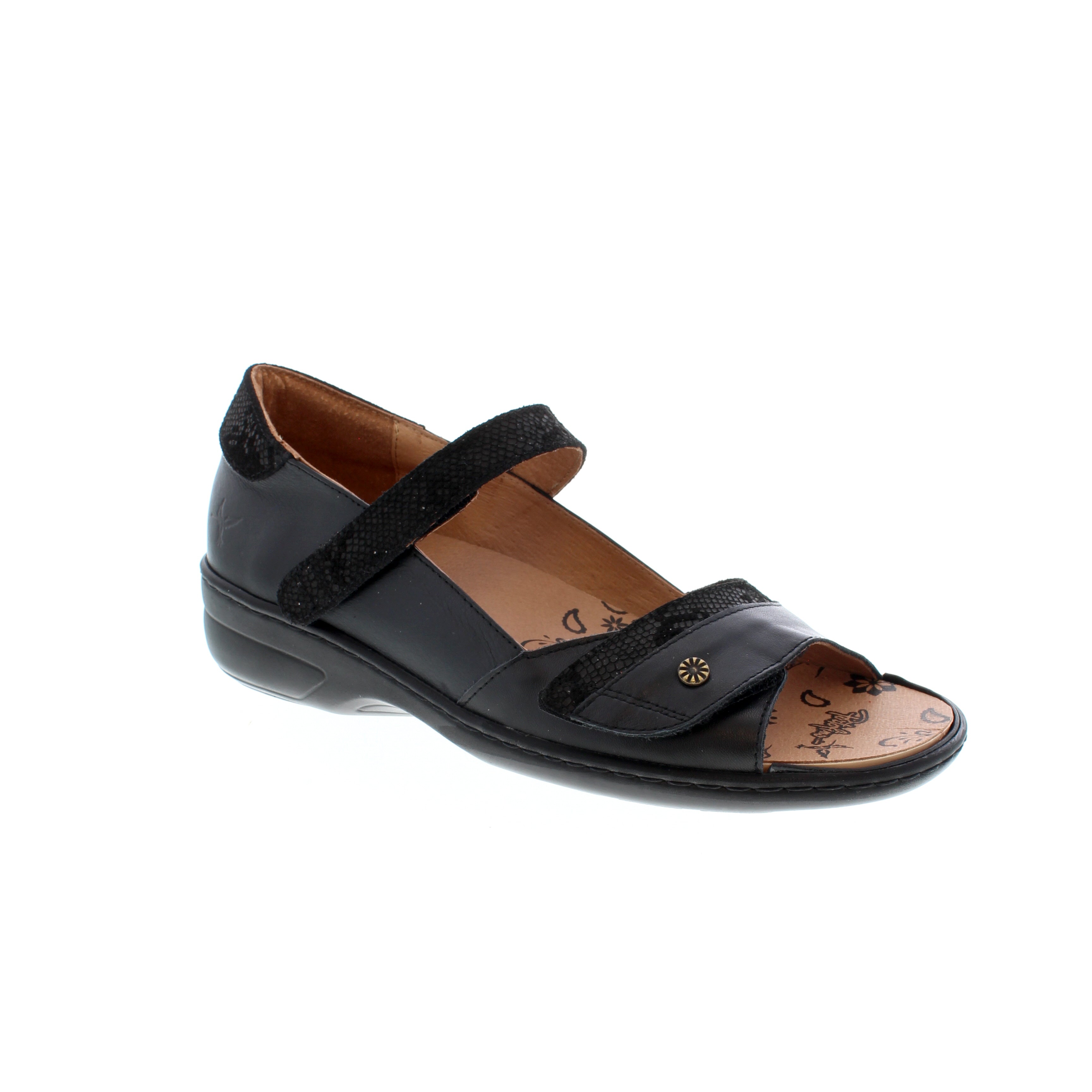 Portofino 8.5 39 Black Leather Mary Jane Orthopaedic Friendly