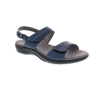 Sleek comfort with adjustability makes the NUDU sandal a perfect fit! A soft, leather lining surrounds your foot in comfort, while a contoured insole gives support all day!