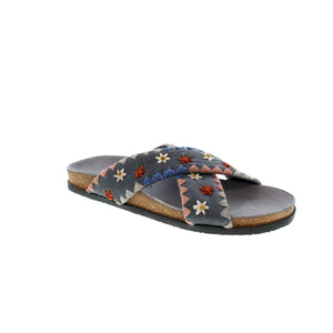 Free People Wildflower Crossband slide into these chic and eye-catching sandals. Featuring a slip-on style, open-toe design with crisscross straps, stunning embroidered details, and cozy cork footbed.