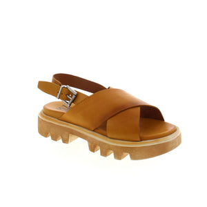 Miz Mooz Pacific platform sandal features a chunky treaded sole, wide leather crisscross straps, and an ankle buckle for the perfect fit in these fashion-forward sandals!