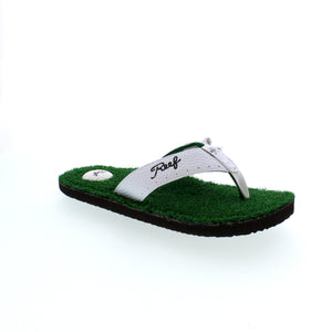 The Mulligan Reef sandal is inspired by days on the links. Featuring a manmade golf ball textured upper with Reef tee, tee holder, and 19th hole flag. This polyester woven liner is designed with a bottle opener and synthetic fairway footbed with molded golf ball logo, anatomical arch support and a molded high-density EVA outsole.