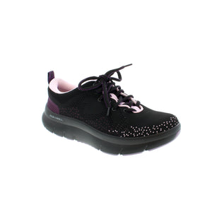 The Alegria Roll On sneaker features a Dream Fit ®knit upper, adjustable laces, padded collar, pull tab for easy on/off, removable footbed for a customizable fit, arch support; slip-resistant and non-marking outsole for comfort and support you can count on!