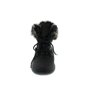 Wanderlust Snowflake quilted boot is designed with waterproof nylon fabric with faux fur detail, lace-up front, plush faux fur/fleece lining, cold rated To -40°C and grippy patterned outsole to give you traction in the snow.  