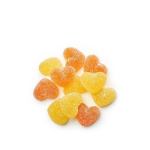 Squish Vegan Sour Peach Hearts are gelatin-free, featuring real fruit juice and zero artificial colours. It’s almost like you’re eating a real Georgia peach!
