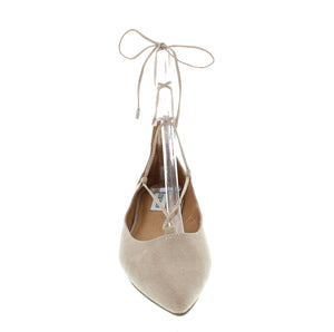 LA POINTED TOE FLAT WITH LONG LACES