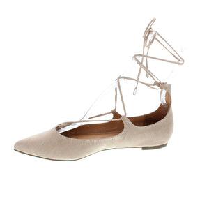 LA POINTED TOE FLAT WITH LONG LACES