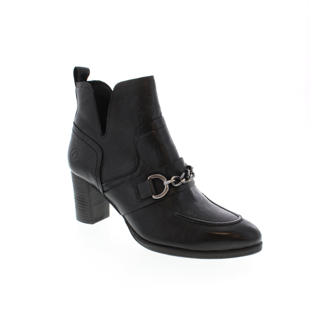 Keep up with the latest trends with Suva from Casta! This cute heel is designed with soft leather and a decorative chain - this heeled boot is ready to take on the City!