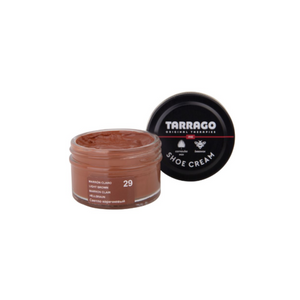 Tarrago Shoe Cream is crafted from carnauba wax and beeswax for nourishment, shine maintenance and color enhancement. This product creates lasting shine and ensures waterproof protection, nutrition and flexibility to leather, while providing full coverage.