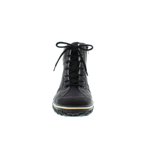 This lace-up boot is designed with soft manmade leather and enhanced with a padded felt collar. The fluffy warm lining made of textile fleece, RiekerTex membrane and rubberized outsole ensure your feet stay dry for all of your Winter walks.