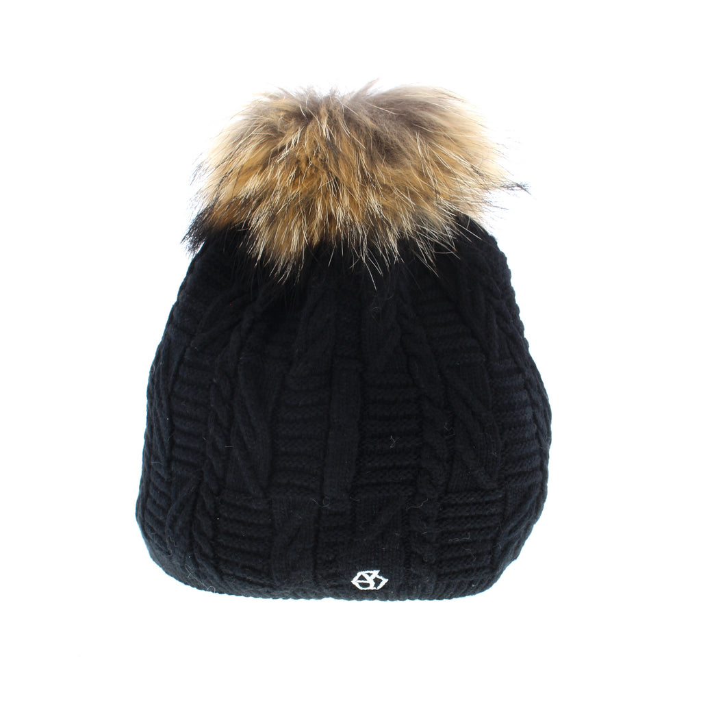 The Galatea hat has a removable fur pompom and a cozy knit design! This hat will make any winter outfit look on-trend while keeping you warm. 