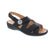 Add this quality sandal to your summer wardrobe for a stylish and comfortable fit! Featuring adjustable velcro straps and gentle arch support, your feet are sure to feel good all day!