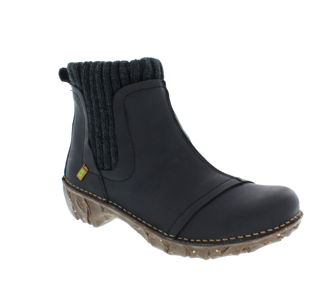 The NE23 boot has a trendy knitted style and a recycled rubber bottom with a heel! In this cute boot you will rock eco-friendliness with style!
