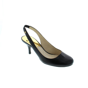 LA LEATHER ROUND TOE MED HEEL SLING