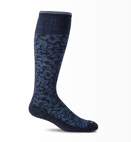 Made with signature yarn blends - the Damask sock has graduated compression to reduce fatigue and swelling. Pull-on these fun socks with technology for an all-day supportive experience!